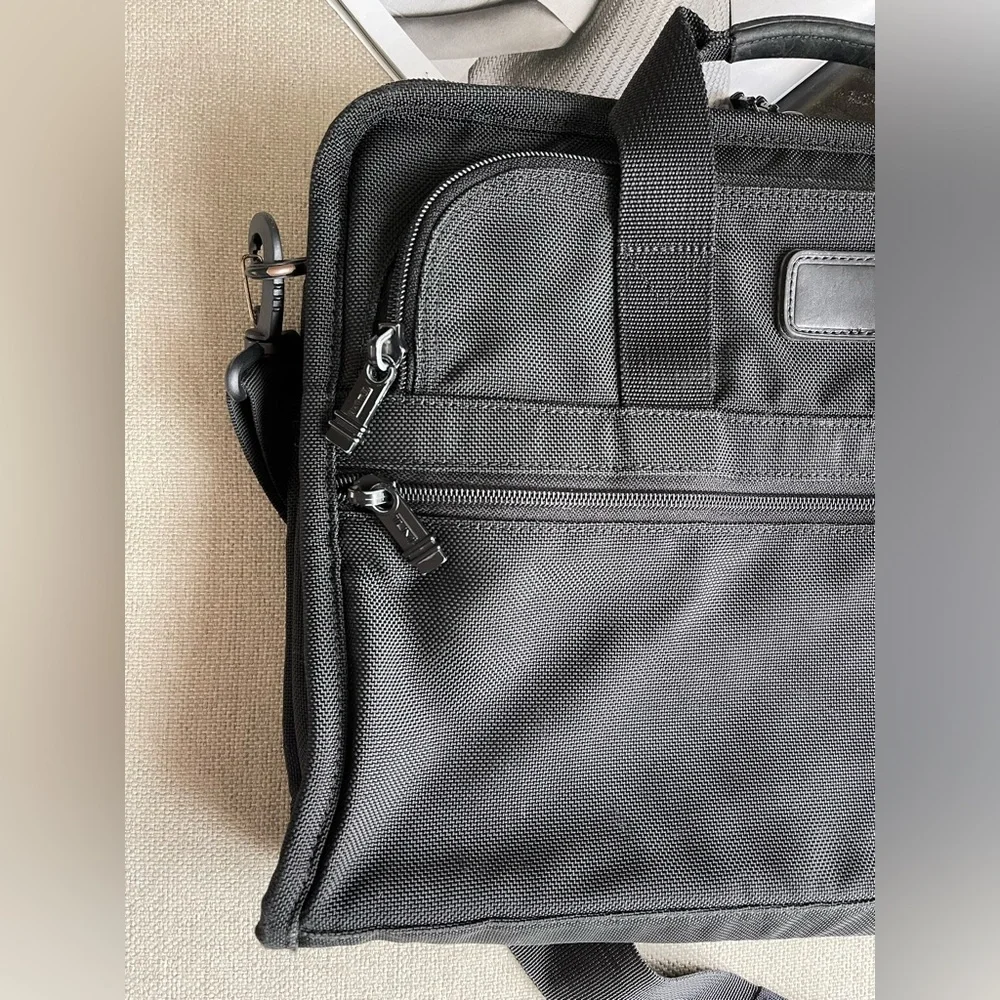 Tumi® Alpha 3 Portfolio Nylon Ballistic Messenger / Laptop Shoulder Bag In Black